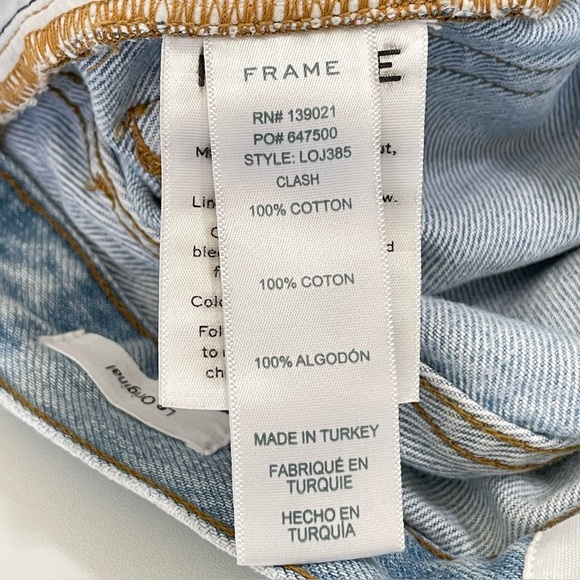 Frame Le Original Slim Straight Jean Distressed Light Wash Rigid Denim Clash 27 - Picture 15 of 16